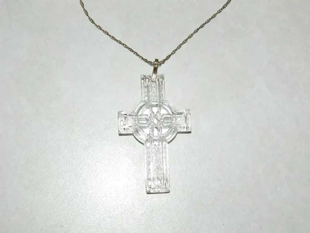 Sterling Silver Cut Crystal Celtic Cross Pendant … - image 4
