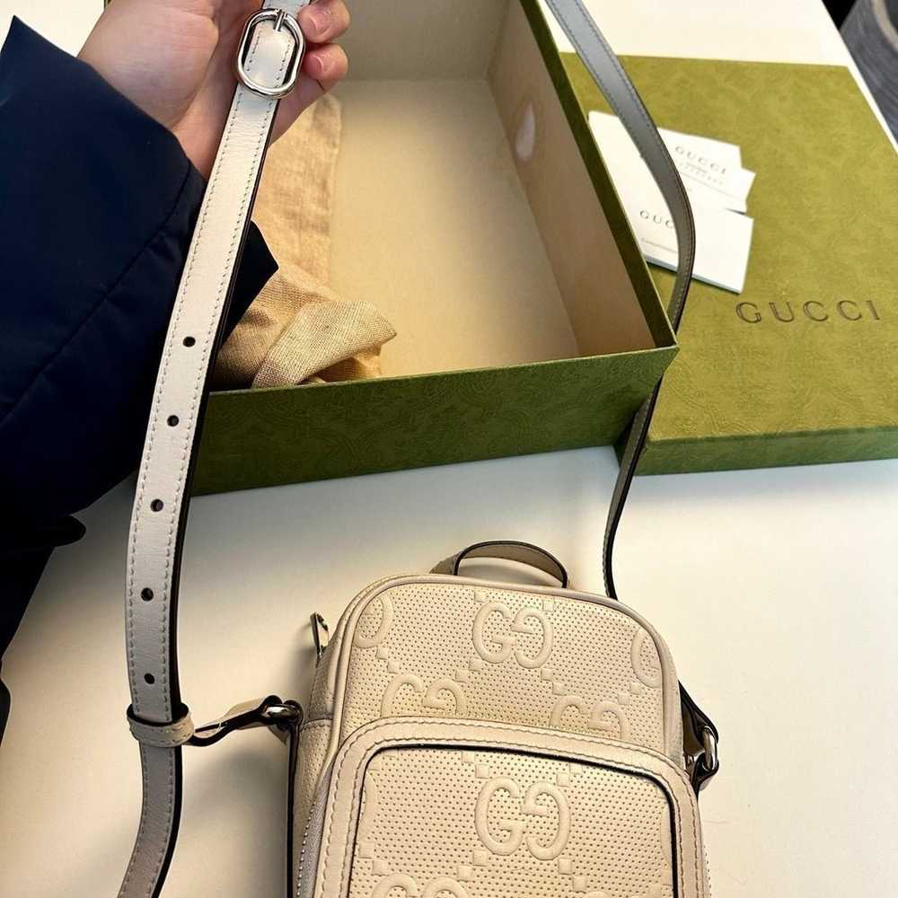 Gucci leather cream embossed tennis crossbody wit… - image 3