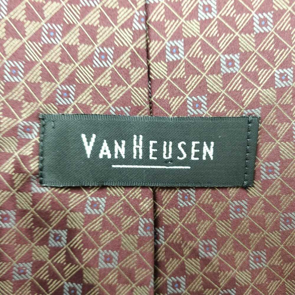 Van Heusen Van Heusen Red Geometric Silk Tie 58 3… - image 3