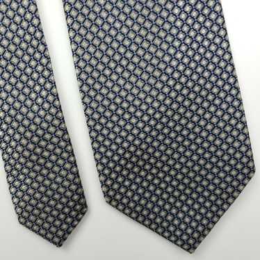 Stafford Stafford Blue Geometric Silk Tie 58 3.25 - image 1