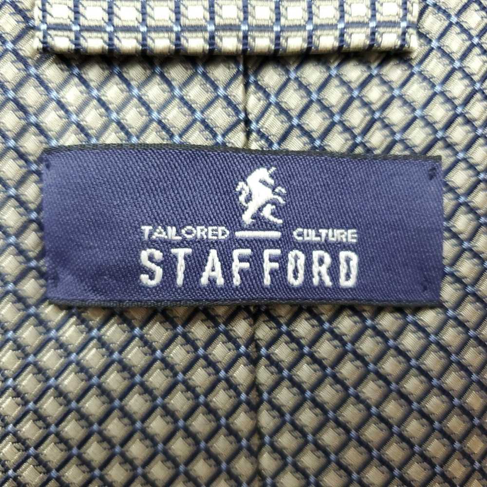 Stafford Stafford Blue Geometric Silk Tie 58 3.25 - image 3