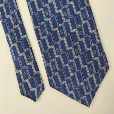 Italian Designers Today's Man Blue Geometric Silk… - image 1