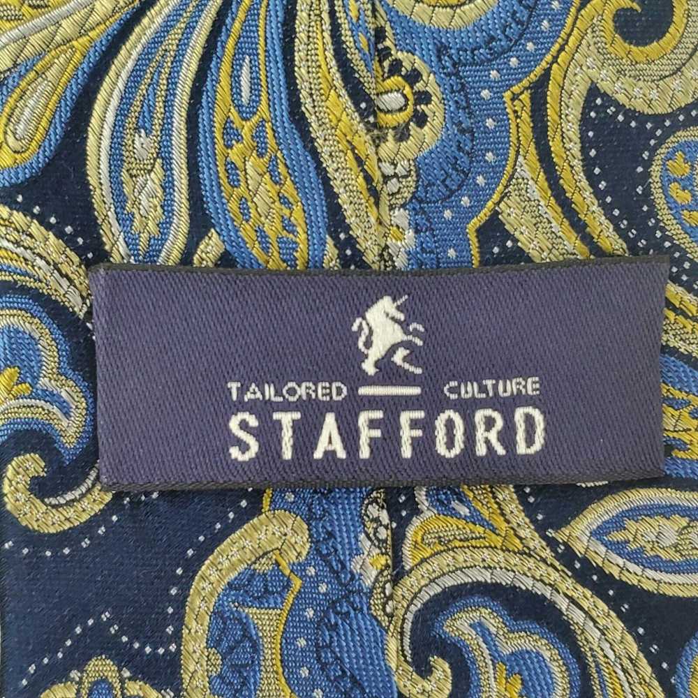 Stafford Stafford Blue Paisley Tie 59.5 3 Skinny - image 3