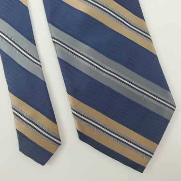 Bill Blass Bill Blass Blue Striped Long Silk Tie … - image 1