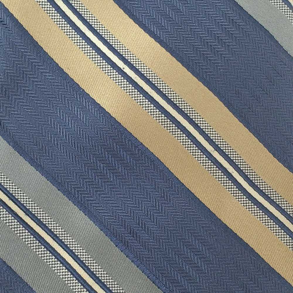 Bill Blass Bill Blass Blue Striped Long Silk Tie … - image 2