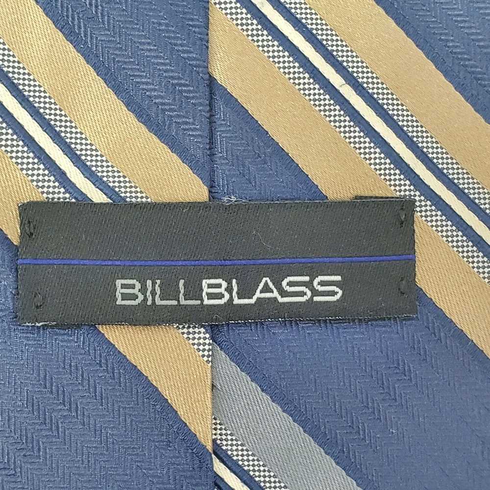 Bill Blass Bill Blass Blue Striped Long Silk Tie … - image 3