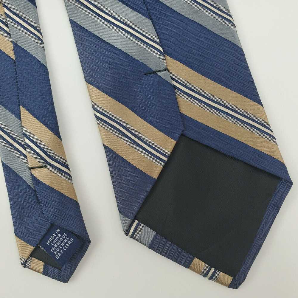 Bill Blass Bill Blass Blue Striped Long Silk Tie … - image 5