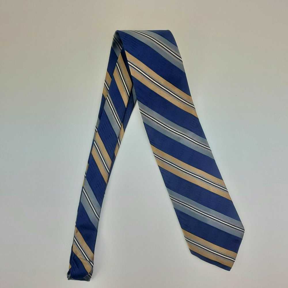 Bill Blass Bill Blass Blue Striped Long Silk Tie … - image 6