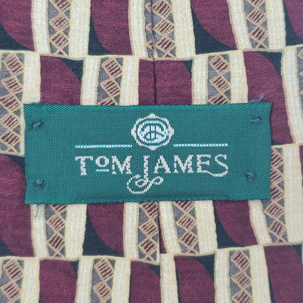 Tom James Tom James Red Geometric Silk Tie 56 3 5… - image 3