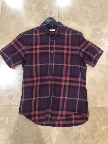 Burberry Burberry Vintage Red Short Sleeve Button… - image 1