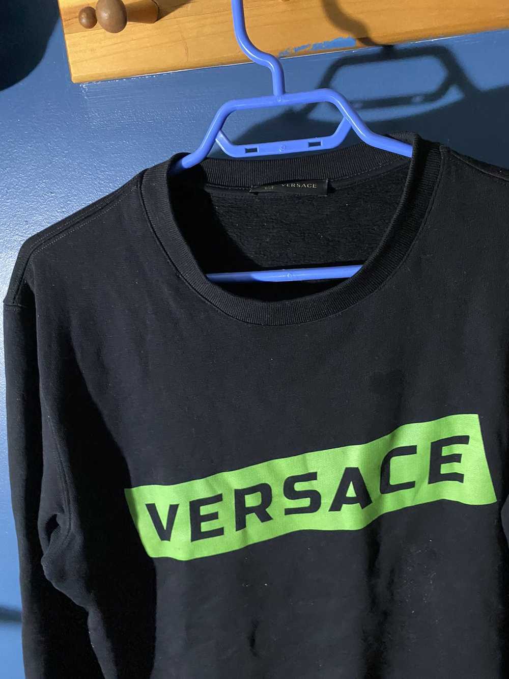 Versace black slime green box logo sweater - image 3