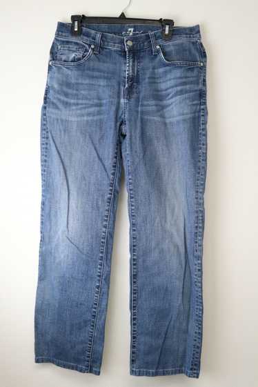 7 For All Mankind Seven Jeans Pocket Relaxed 36x32 Blue Button Fly  distressed