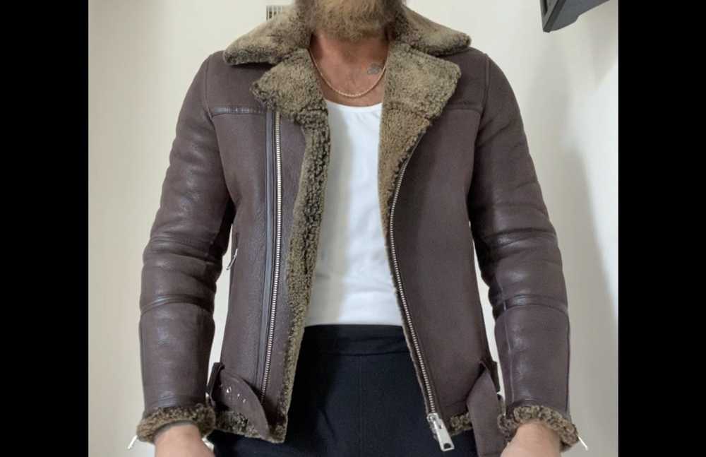 Designer Ron Tomson 100% Shearling Moto Jacket - image 2