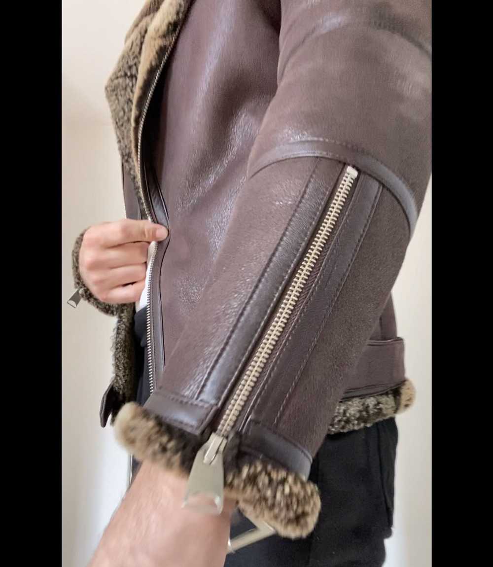 Designer Ron Tomson 100% Shearling Moto Jacket - image 3