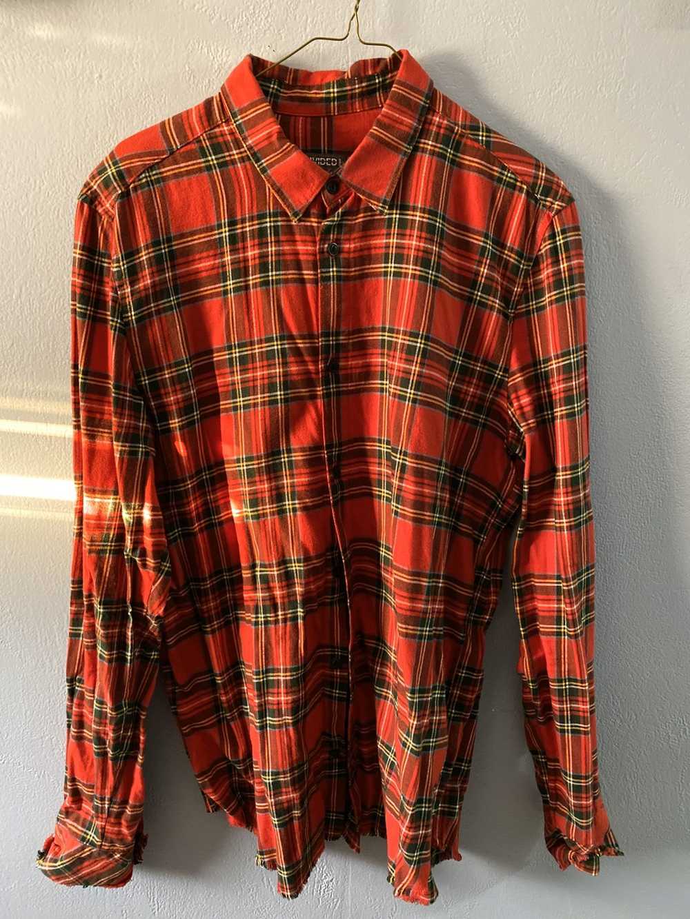 Divided Red Striped Flannel - image 1