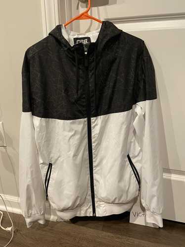 Windbreaker Athletic Jacket-CSG Brand ZIP Up, White And Black Size S/P
