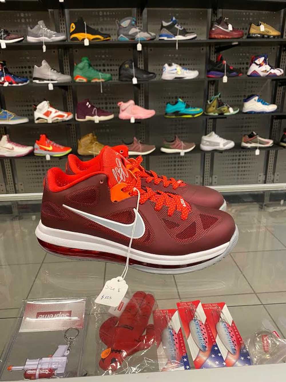 Nike Nike Lebron IV 9 Low Sz 8 Red Cherry Grey - image 1