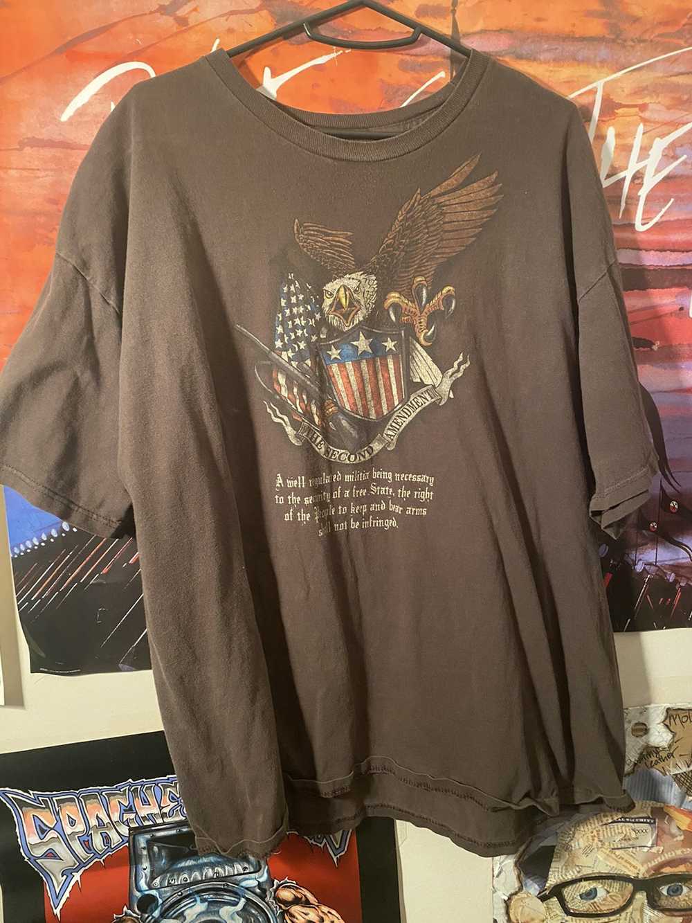 Vintage VINTAGE Eagle second amendment T - image 1