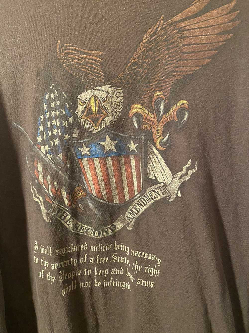 Vintage VINTAGE Eagle second amendment T - image 2