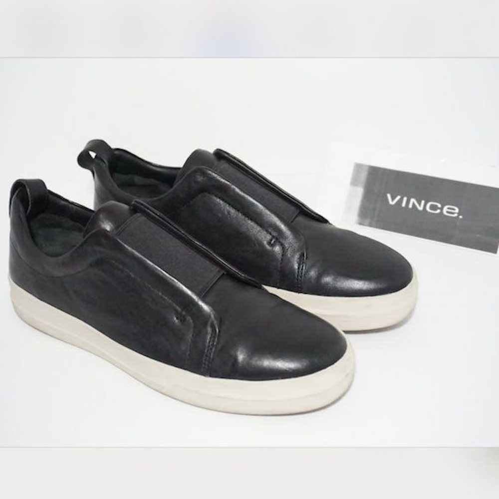 Vince Vince Slip On Sneakers Size Black Leather - image 1