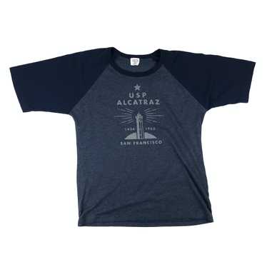 Vintage Vintage 90s Alcatraz Prison Blue Shirt Si… - image 1