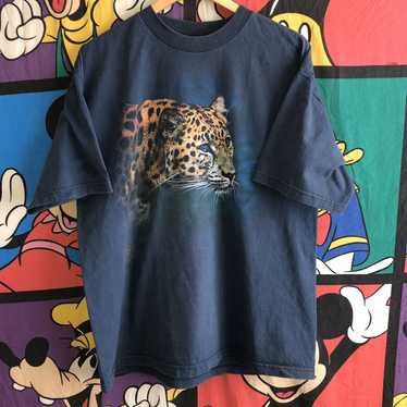 Vintage offers 1998 Liquid Blue Leopard Big Cat T-Shirt Large