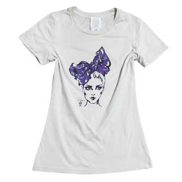 90s Anna Sui Purple Bow Graphic Tshirt Sz S