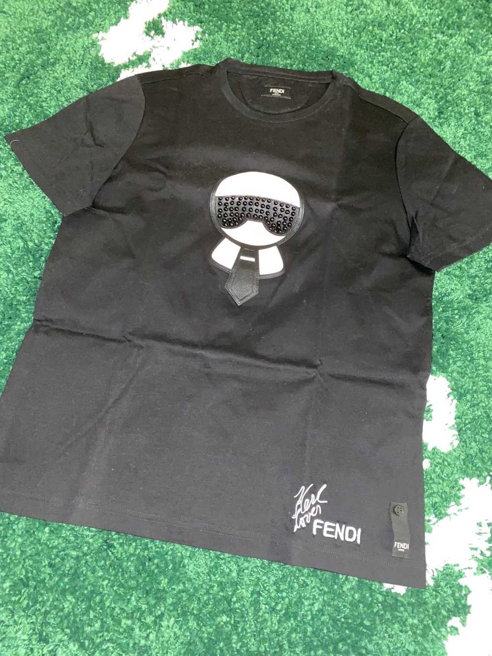 Fendi Fendi Karlito Embroidered tee - image 1