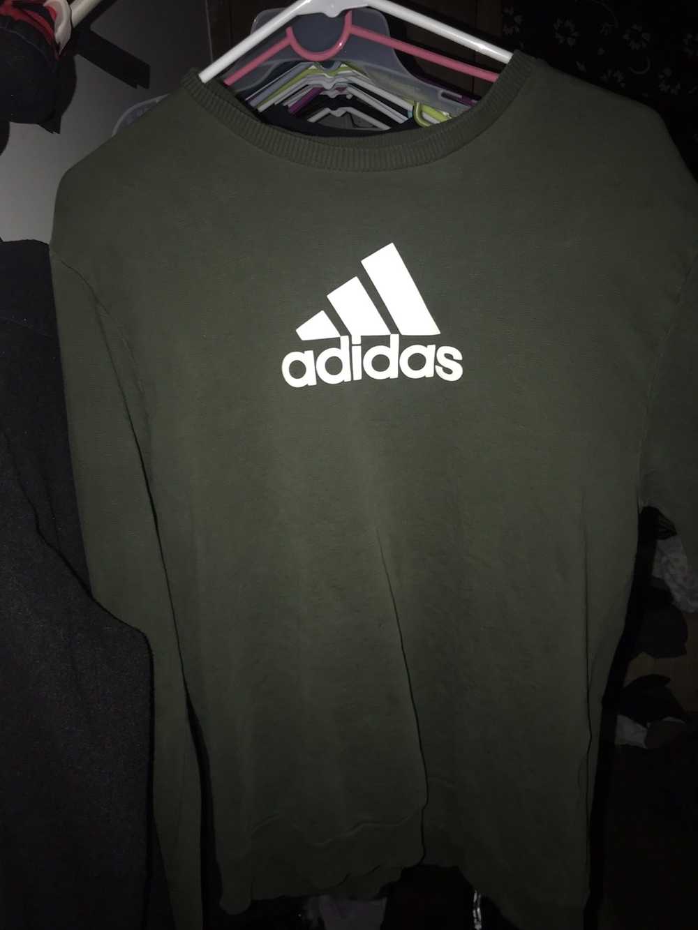 Adidas × Vintage Adidas Vintage Army Green Sweater - image 2