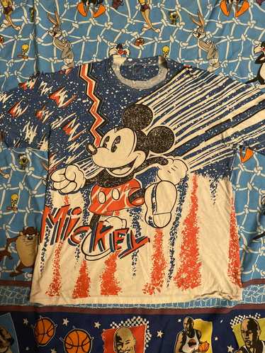 Disney × Jerzees Vintage Mickey Mouse All Over Pri