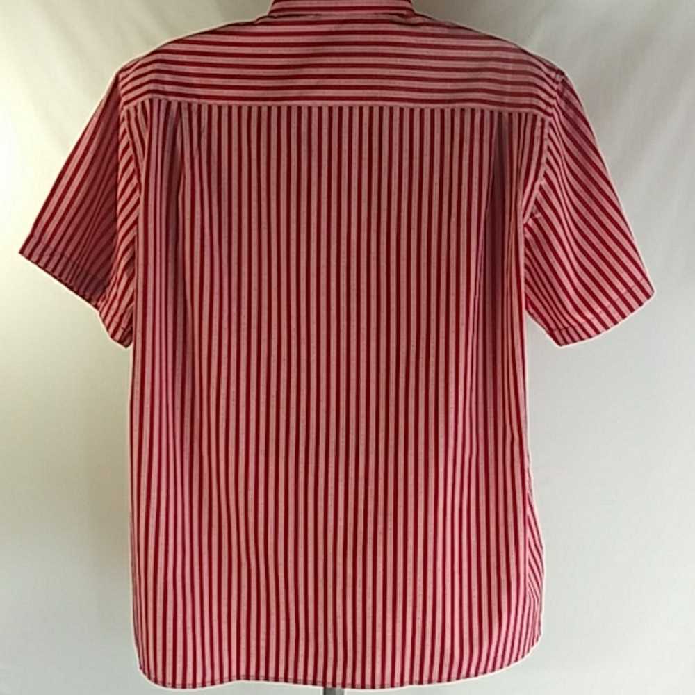 Oleg Cassini Oleg Cassini Red Rose Striped Shirt - image 2