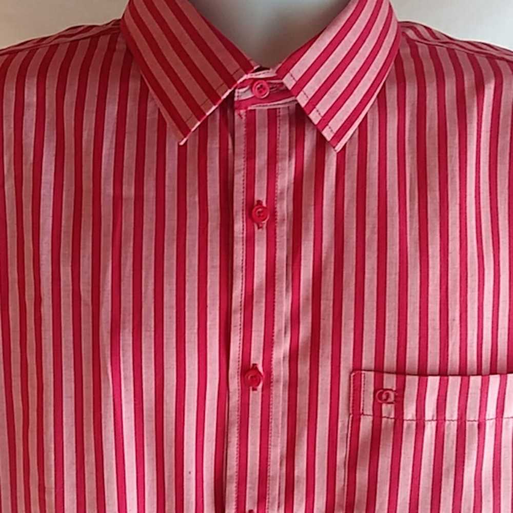 Oleg Cassini Oleg Cassini Red Rose Striped Shirt - image 3