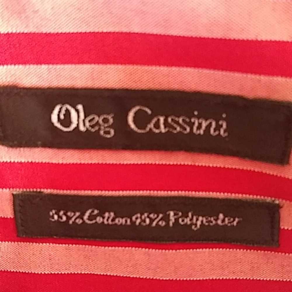 Oleg Cassini Oleg Cassini Red Rose Striped Shirt - image 4