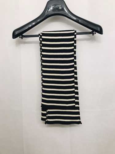 Saint Laurent Paris Stripe White black Long scarf
