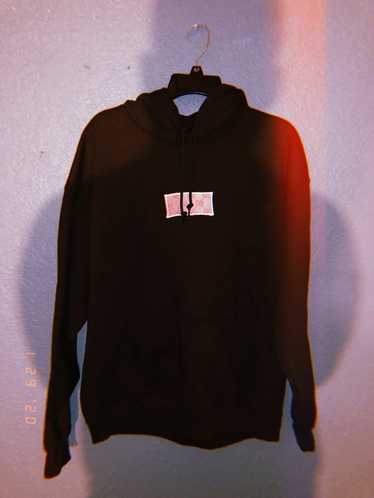 Champion Large chocolate brown hoodie with pink bo