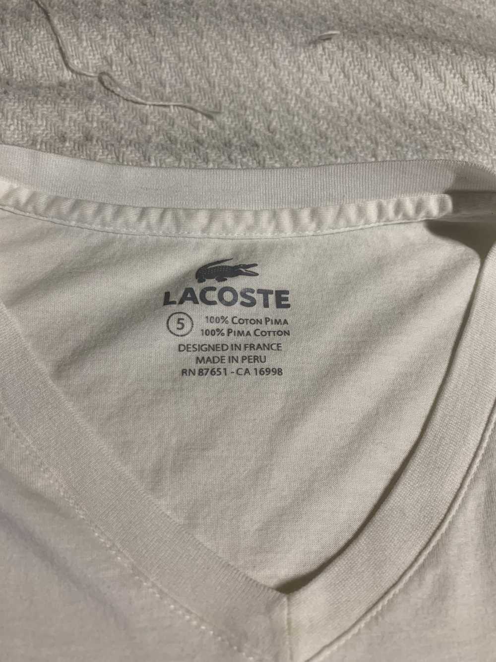 Lacoste Lacoste White V Neck - M - image 2