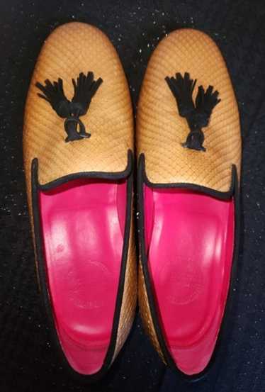 Ambrogio Custom Hand-Made Python & Leather Loafer… - image 1