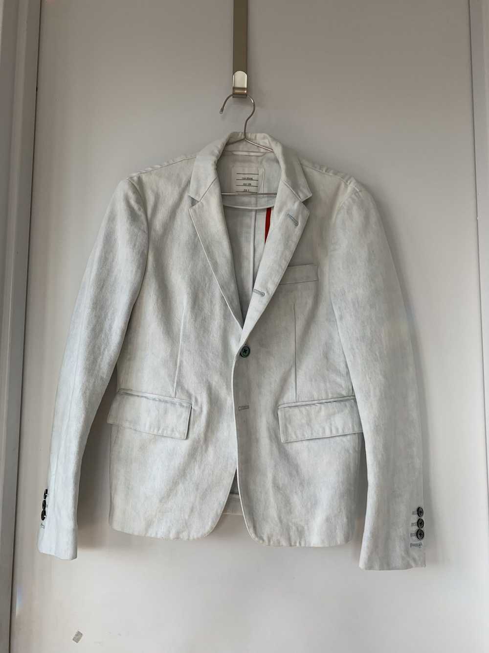 Thom Browne White Washed Denim Blazer - image 1