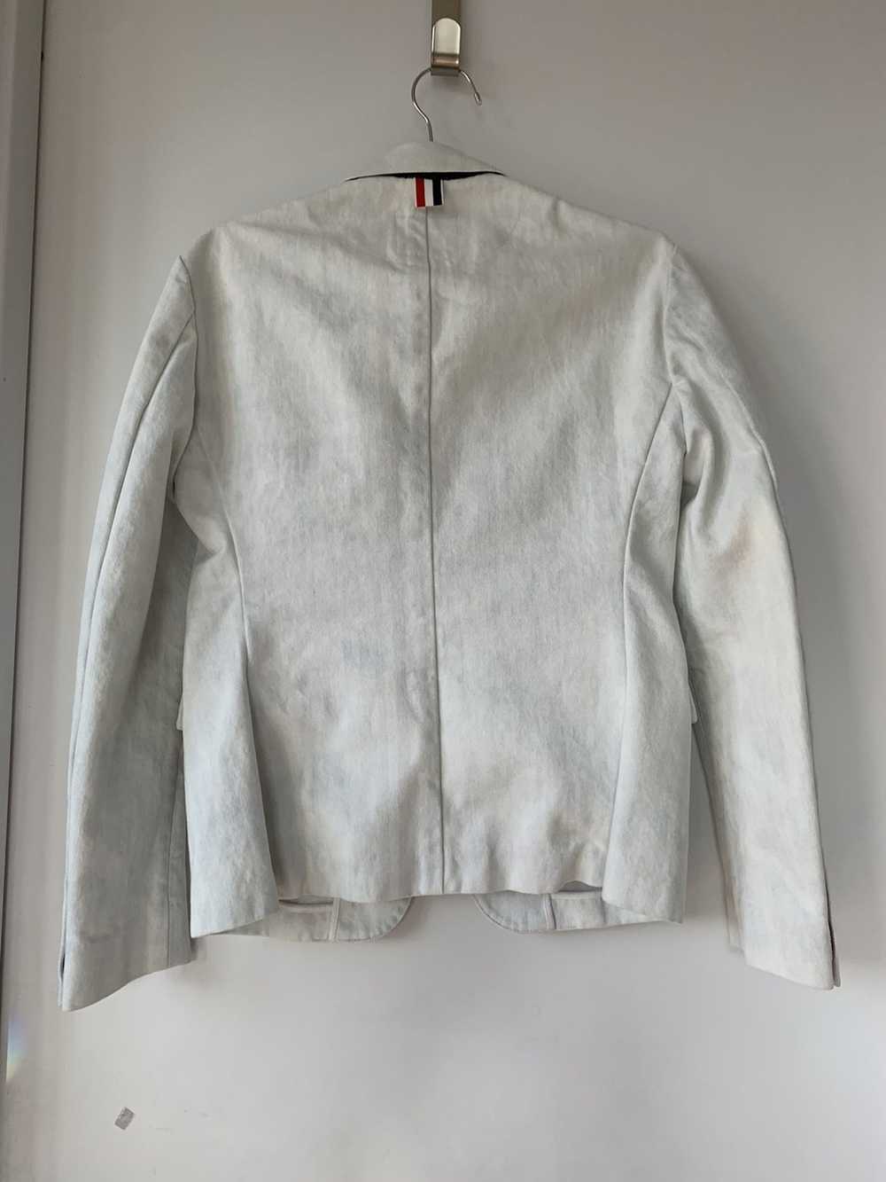 Thom Browne White Washed Denim Blazer - image 4