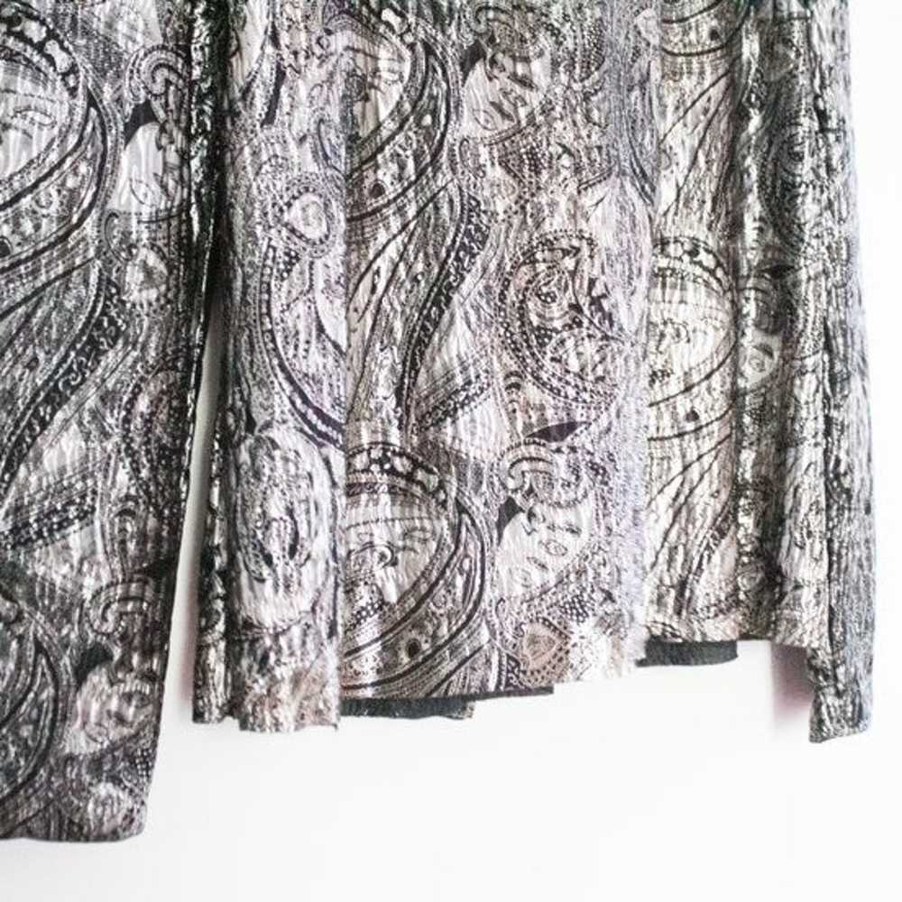 Another Thyme | Vintage 80s Silver Metallic Paisl… - image 5