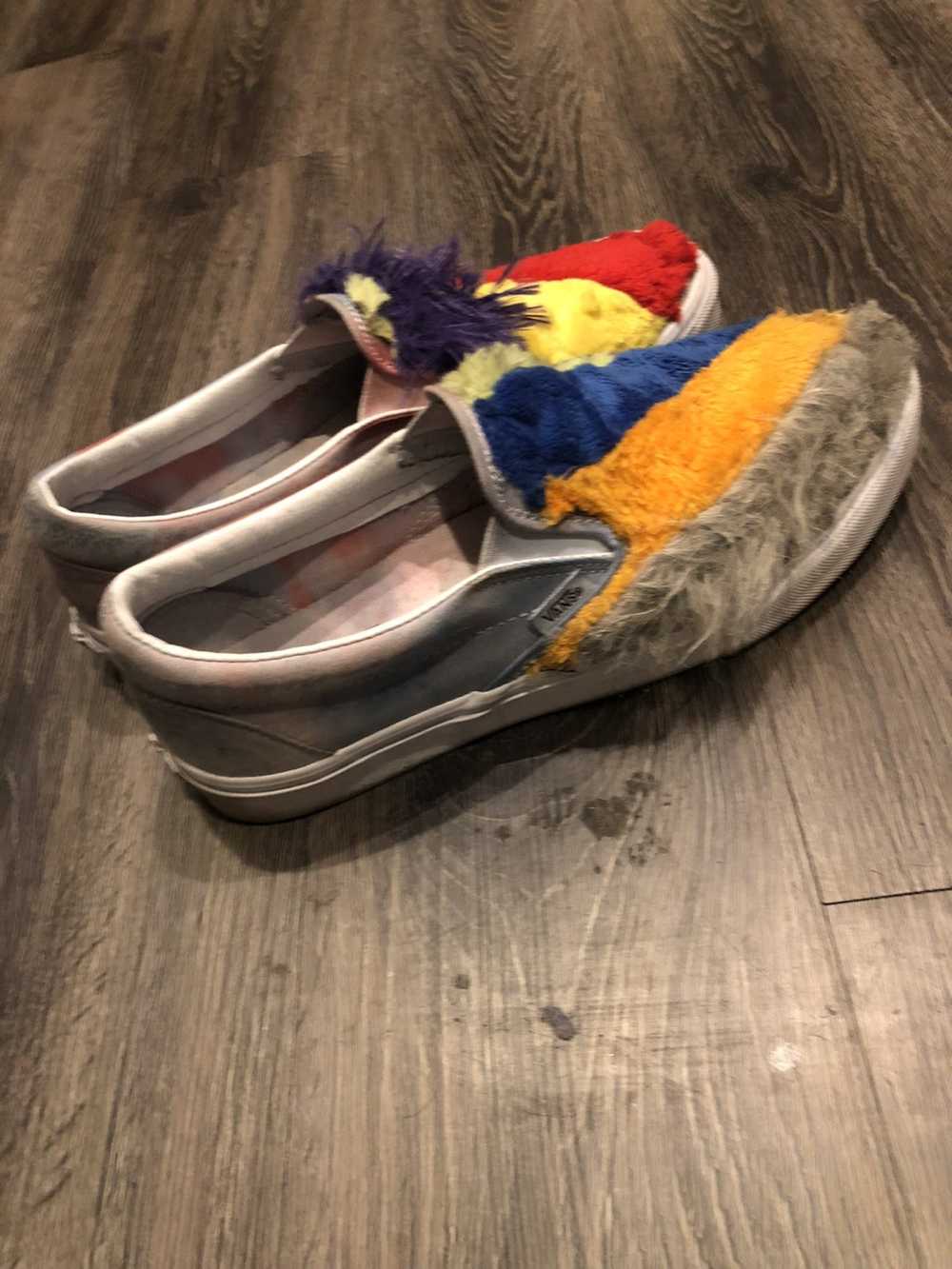 Custom × Vans Faux fur slip on - image 1