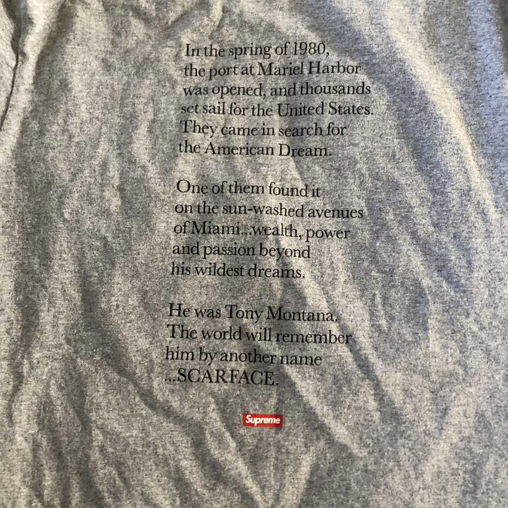 Supreme Scarface Shower Tee Grey Medium - image 5