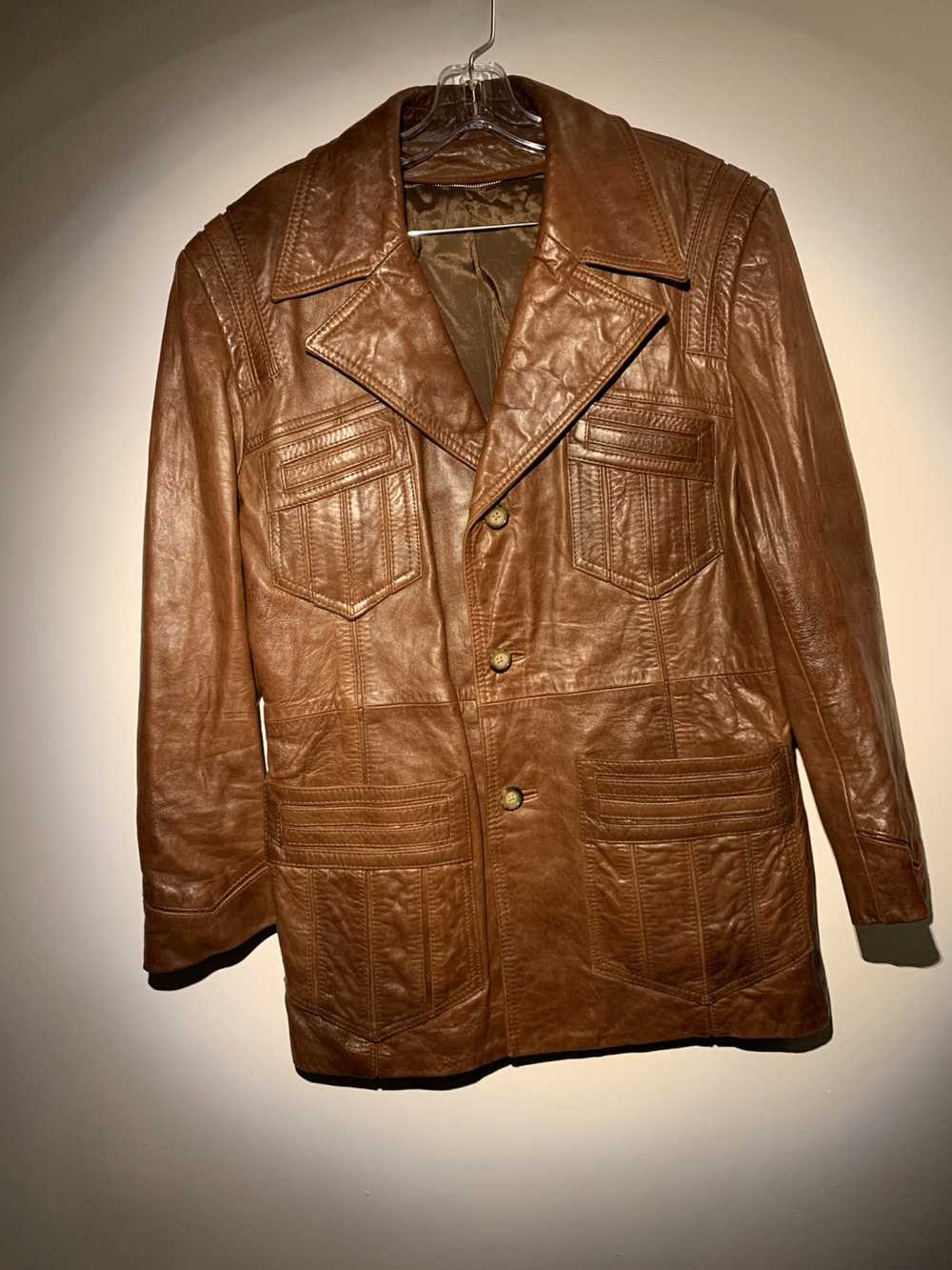 Vintage *Rare* 1970’s Brown Leather Jacket - image 1