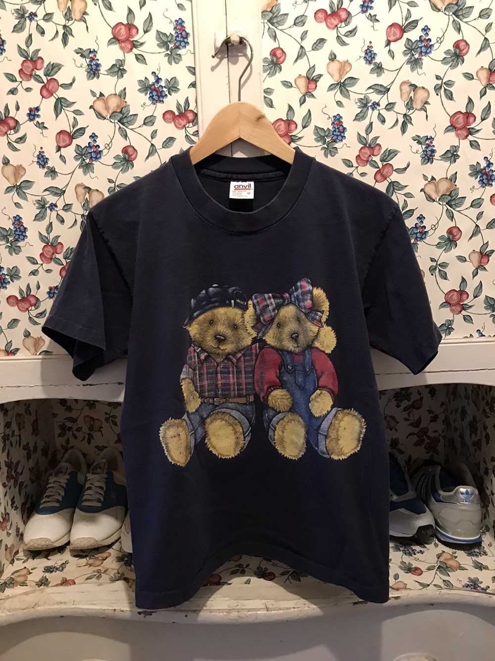 Anvil × Vintage Vintage 90s Teddy Bear T-shirt - image 1