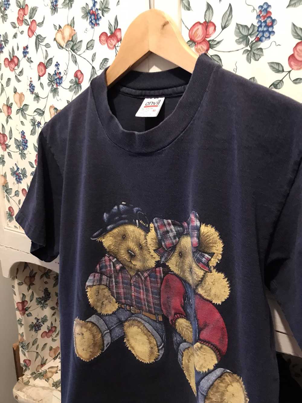 Anvil × Vintage Vintage 90s Teddy Bear T-shirt - image 2