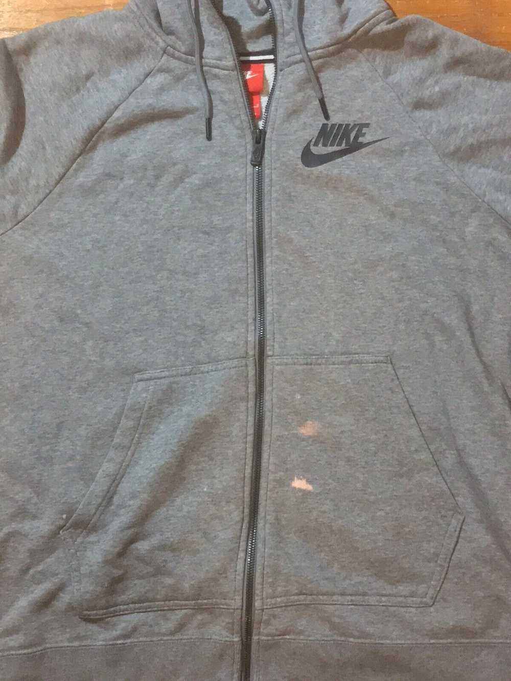 Nike Nike Sportswear Gray Full Zip-Up Hoodie Red … - image 3