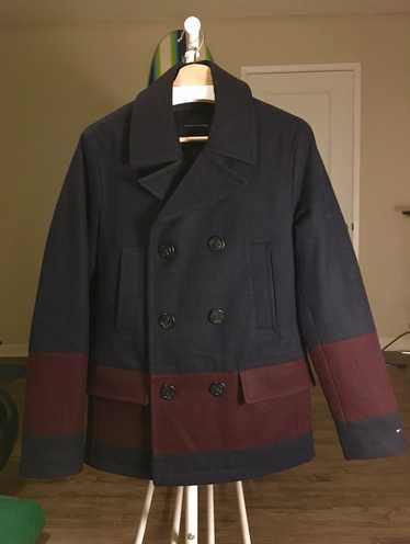 Tommy Hilfiger Double-Breasted Wool Peacoat (Black