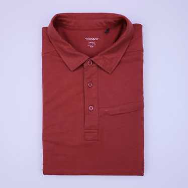 Toad and Co Toad Co Polo Large Rust Orange Mens S… - image 1