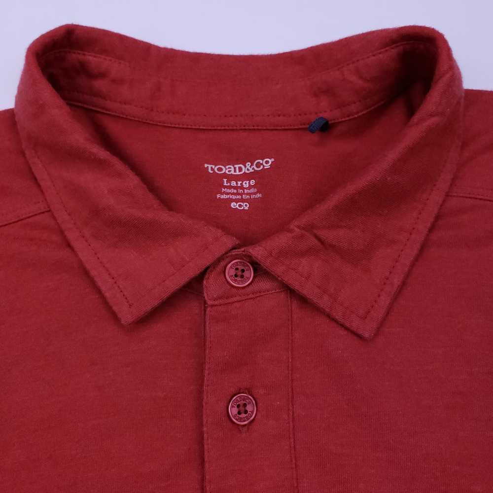 Toad and Co Toad Co Polo Large Rust Orange Mens S… - image 7