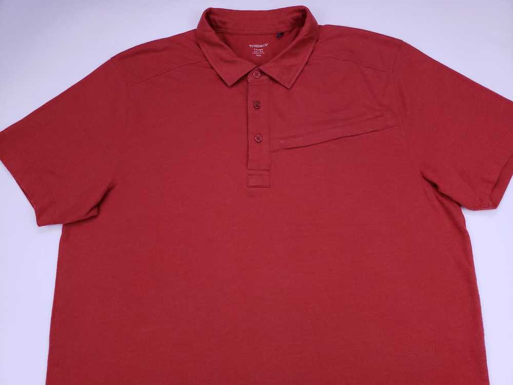 Toad and Co Toad Co Polo Large Rust Orange Mens S… - image 8